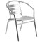 Flash Furniture 29" Silver Contemporary Outdoor Furniture Patio Stack Chair with Curved Triple Back